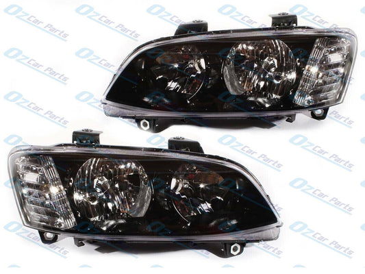 HOLDEN COMMODORE series 2 SS SV6 SS VE HEADLIGHTS black PAIR NEW HEAD LAMPS NEW