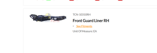NEW RIGHT FRONT INNER GUARD LINER FOR TOYOTA COROLLA 10/1999-10/2001