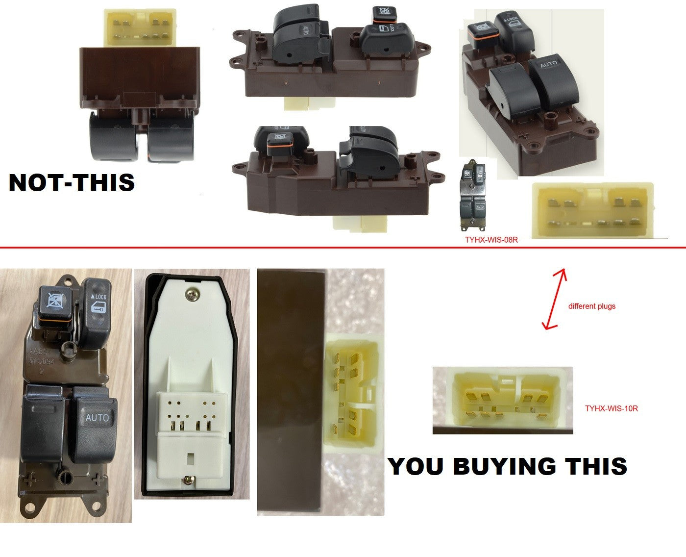 NEW WINDOW SWITCH BUTTON FOR TOYOTA HILUX TGN/KUN/GGN 04/2005-6/15 MASTER SWITCH