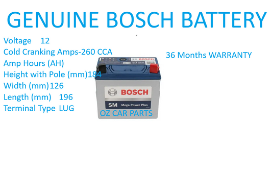 GENUINE BOSCH BATTERY FOR SM Mega Power Plus 26-Ah 260-CCA BATTERY