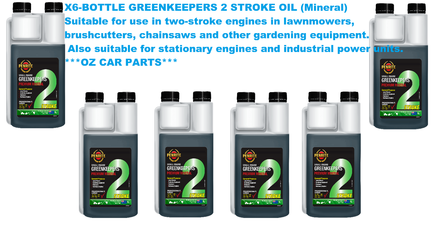 X6 BOTTLE 2-two Stroke Engine Oil GREENKEEPERS 2 STROKE OIL (Mineral) (Green)