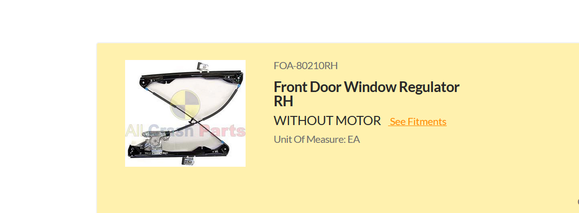 NEW RIGHT FRONT WINDOW REGULATOR FOR FORD FOCUS 10/2002-12/2004 WITHOUT MOTOR