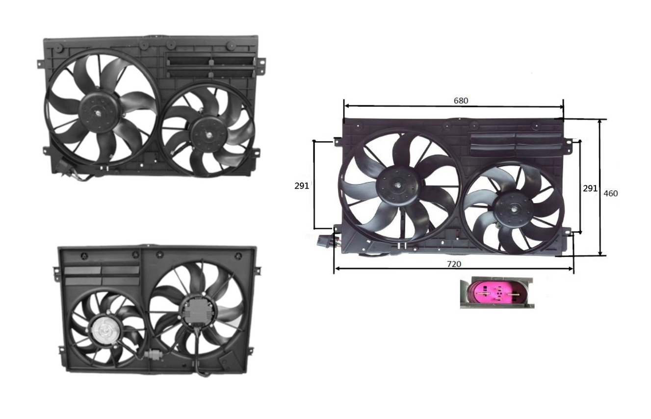 RADIATOR FAN ENGINE FAN FOR VW POLO 6R/6C DISTANCE-291MM 03/10-10/17 1.8L TURBO