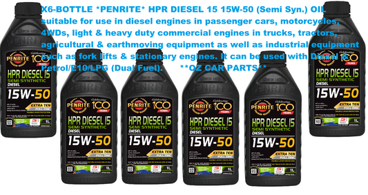 X6-BOTTLE *PENRITE* HPRD15001  HPR DIESEL 15 15W-50 (Semi Syn.) ENGINE OIL