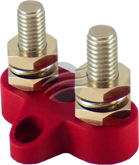 NEW HEAVY DUTY DUAL WIRE CONNECTER M8 45.3 x 43 x 32.5mm RED