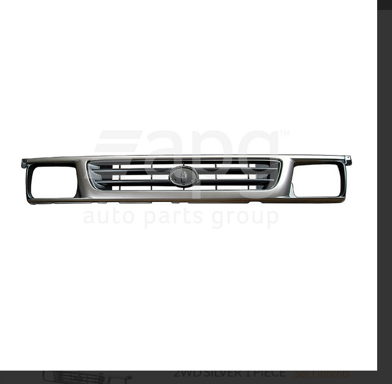 NEW FRONT GRILLE SILVER FOR TOYOTA HILUX LN147-R 0/1997-8/2001