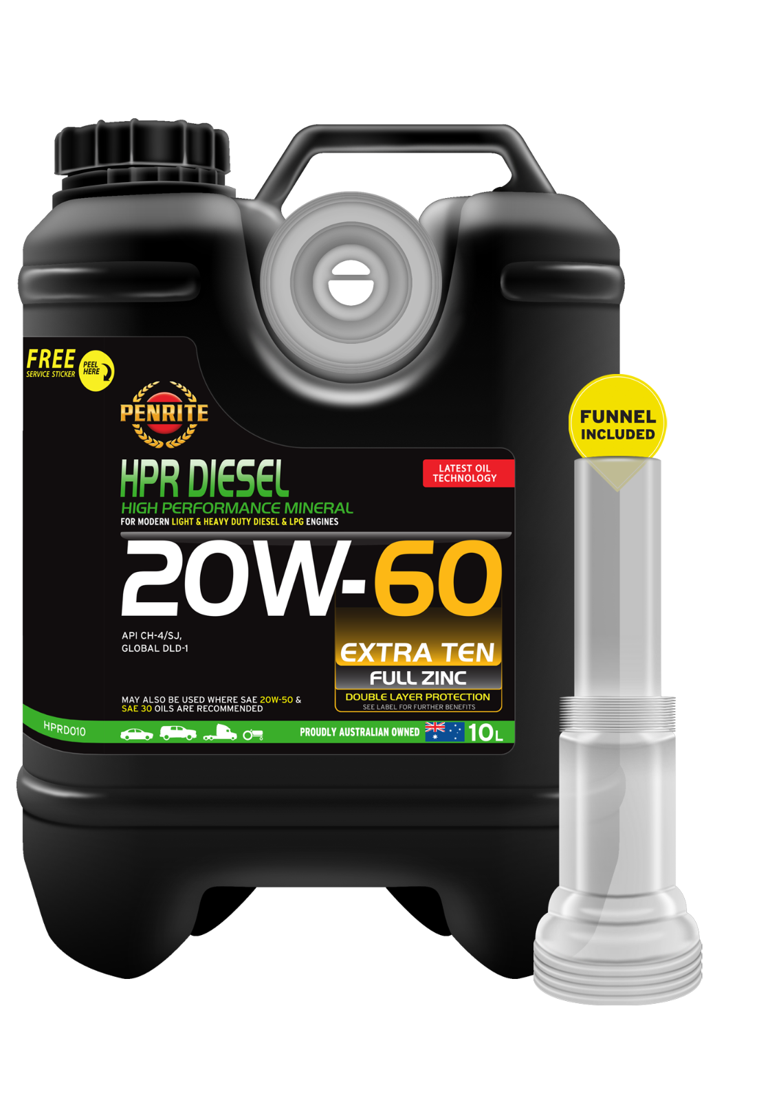 10-Litre PENRITE HPRD010  HPR DIESEL 20W-60 (Mineral) engine oil