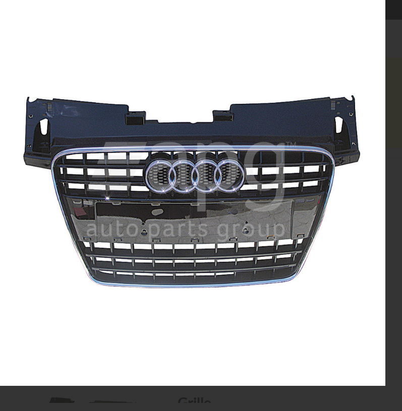 GENUINE FRONT GRILLE FOR AUDI TT COUPE/ROADSTER BLACK 9/2006-5/2010