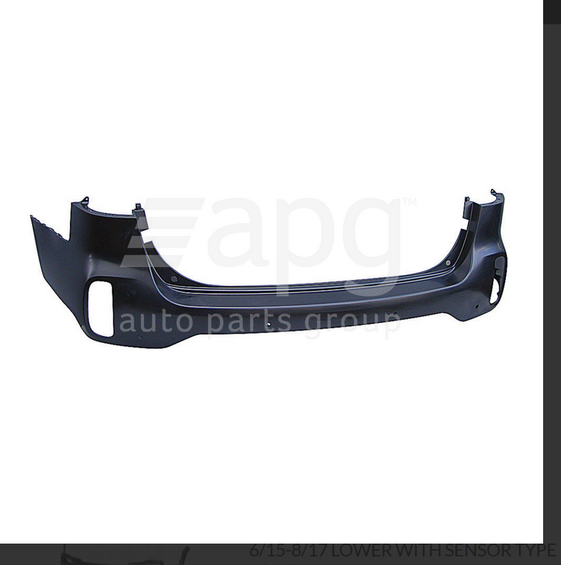 GENUINE REAR BUMPER BAR FOR KIA SORENTO 10/2012-6/2015 SENSOR HOLE TYPE UPPER BA