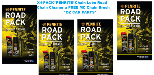 X4 PACK *PENRITE* MCROADPACK ROAD CHAIN PACK Chain Lube Road Chain Cleaner+BRUSH