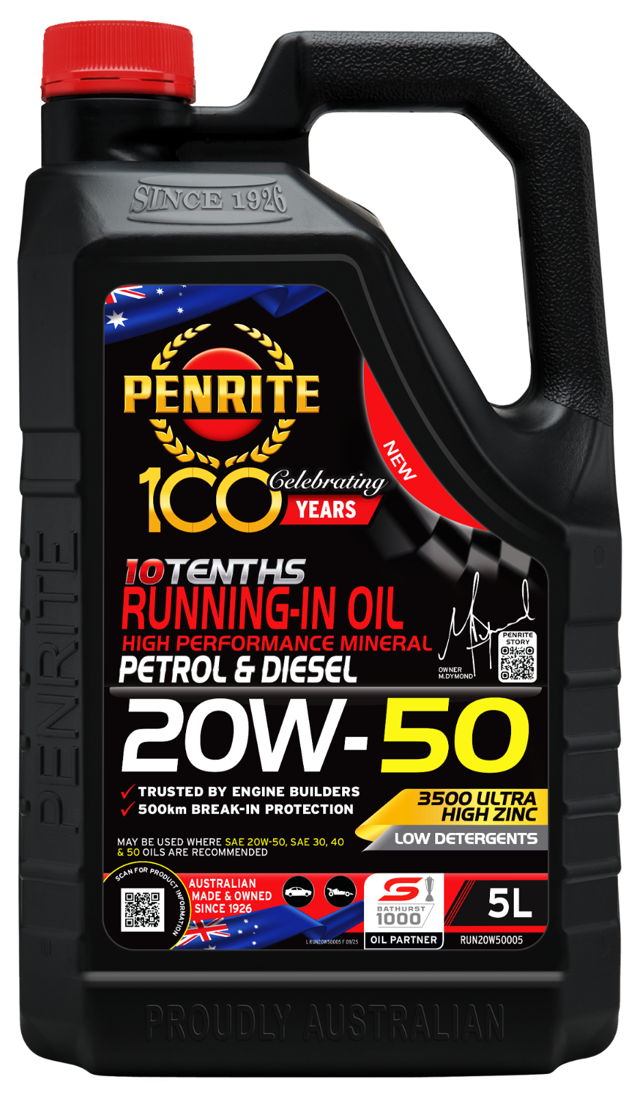 NEW 5-Litre ENGINE OIL PENRITE 20W-50 Mineral For Petrol / E10 Diesel Racing CAR
