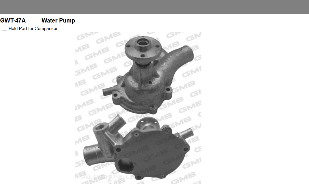 GENUINE GMB WATER PUMP+GASKET+SILICONE FOR DAIHATSU DELTA 3.0L 1983-1984