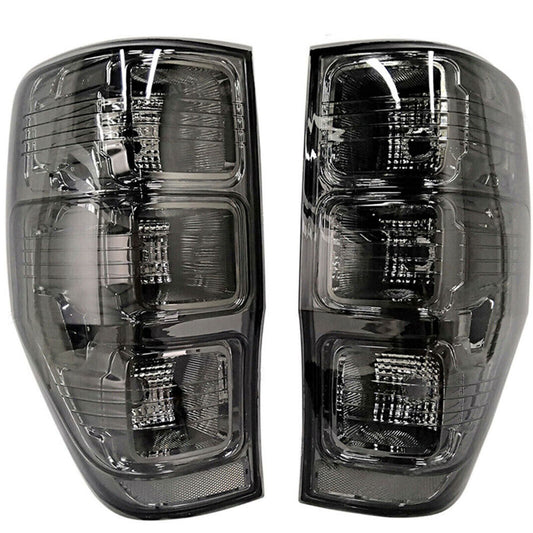 Smoked Black Pair Tail Lights For Ford Ranger 2011-2018 PX MK1 MK2 XL XLT