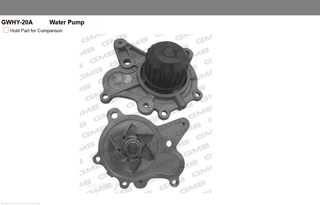 GENUINE GMB WATER PUMP & GASKET & SILICONE FOR Hyundai Sonata 2.4L NF