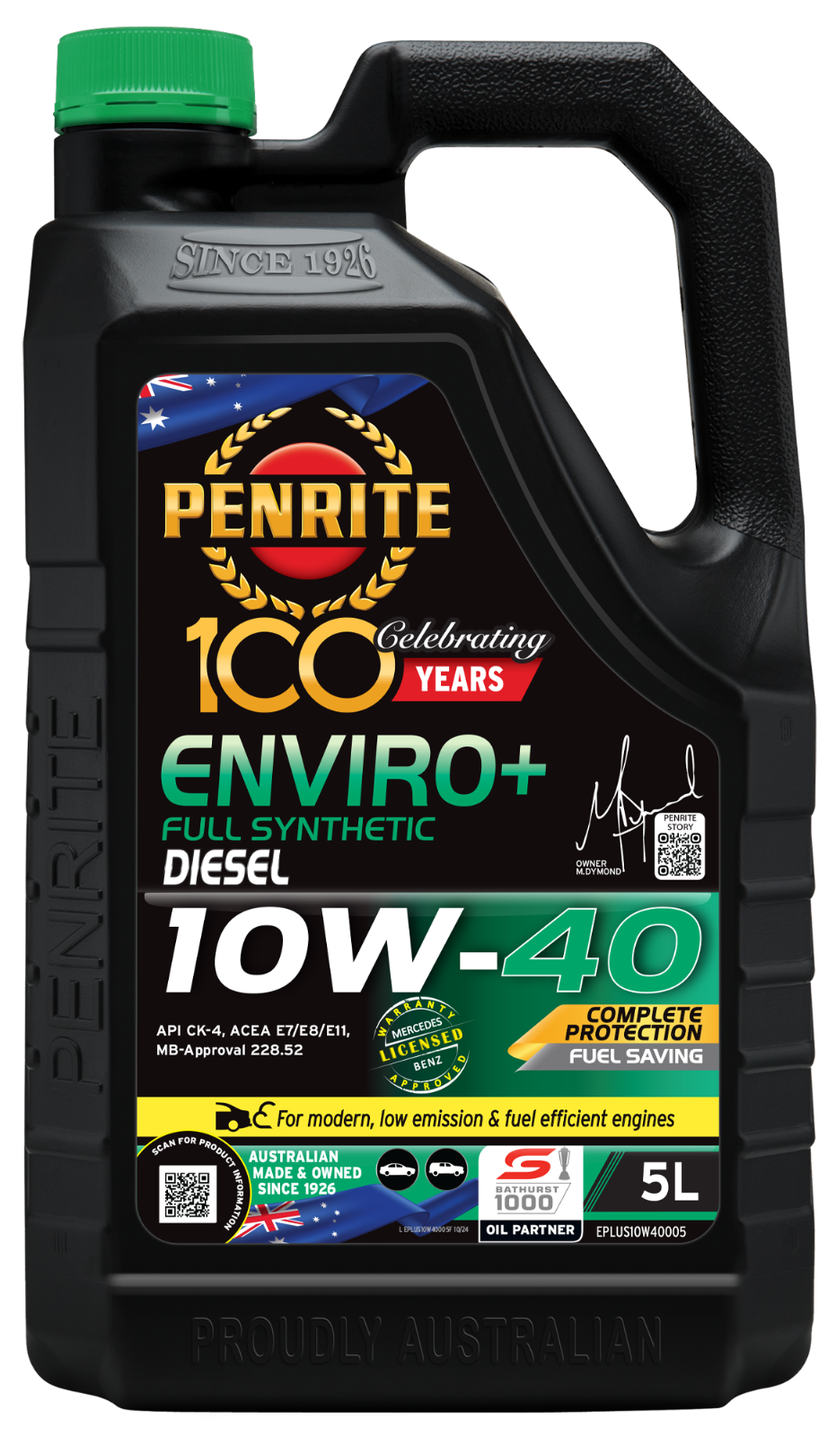 5-Litre ENGINE OIL *PENRITE* EPLUS10W40005 ENVIRO+ 10W-40 (Full Synthetic)