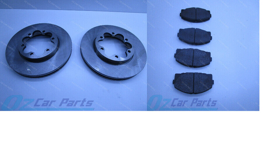 FRONT DISC BRAKE ROTORS+PADS FOR 2005-2012 For Toyota Hiace VAN Commuter PAIR