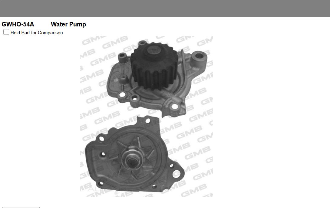 GENUINE GMB WATER PUMP & GASKET & SILICONE FOR Honda Concerto 1.6 HW,MA i 16V