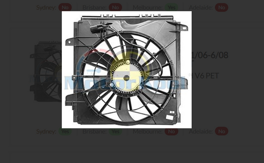 NEW COMPLETE RADIATOR FAN FOR HOLDEN COLORADO 1/06-6/08 3.6L 10H9H V-6 PETROL