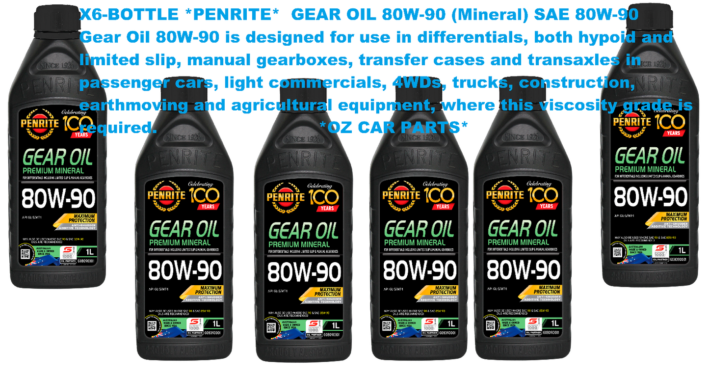 X6-BOTTLE-PENRITE  GEAR OIL 80W-90 (Mineral)  GO8090001