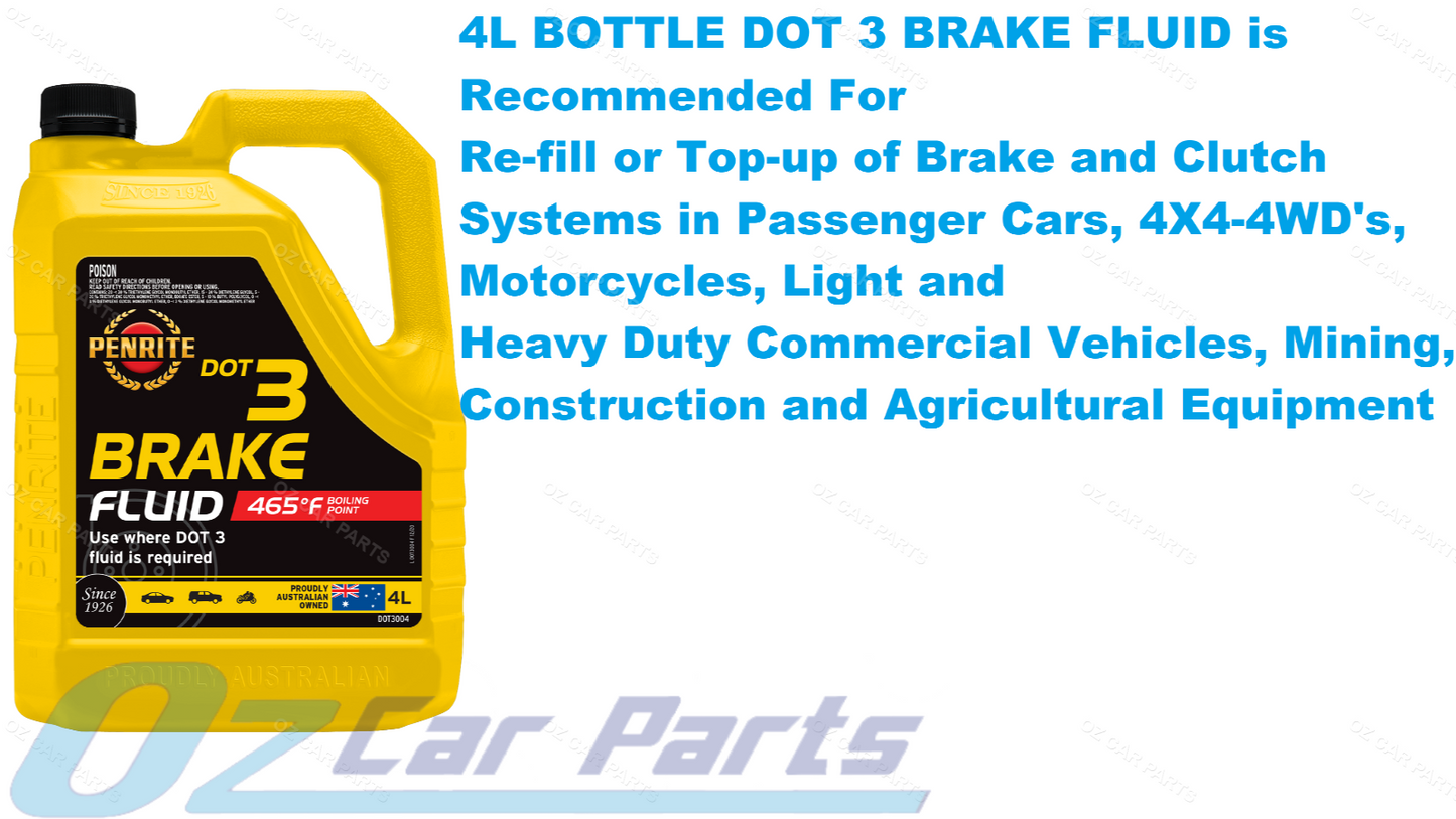 4-LITRE DOT 3 Brake or Clutch System FLUID OIL DOT3 OIL DOT-3 **PENRITE**