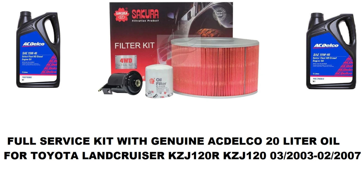 FULL SERVICE KIT WITH 10L ENGINE OIL  FOR TOYOTA LANDCRUISER KZJ120R 2003-2007