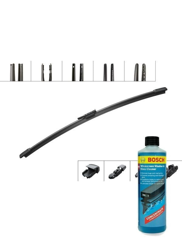 Bosch Wiper Blade 330mm + Windshield Washer Fluid Fits Audi A3, Q2, Q3, Q5, A4,