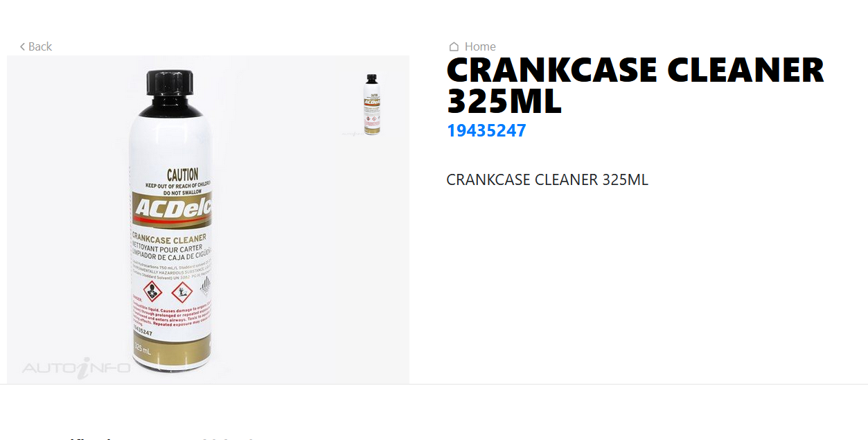 GENUINE ACDELCO CRANKCASE CLEANER FOR CAR AND TRUCK DIESEL PETROL 325ML