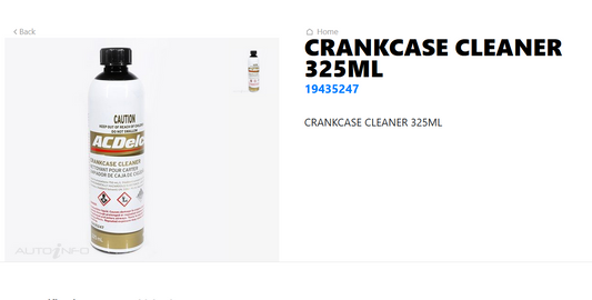 GENUINE ACDELCO CRANKCASE CLEANER FOR CAR AND TRUCK DIESEL PETROL 325ML