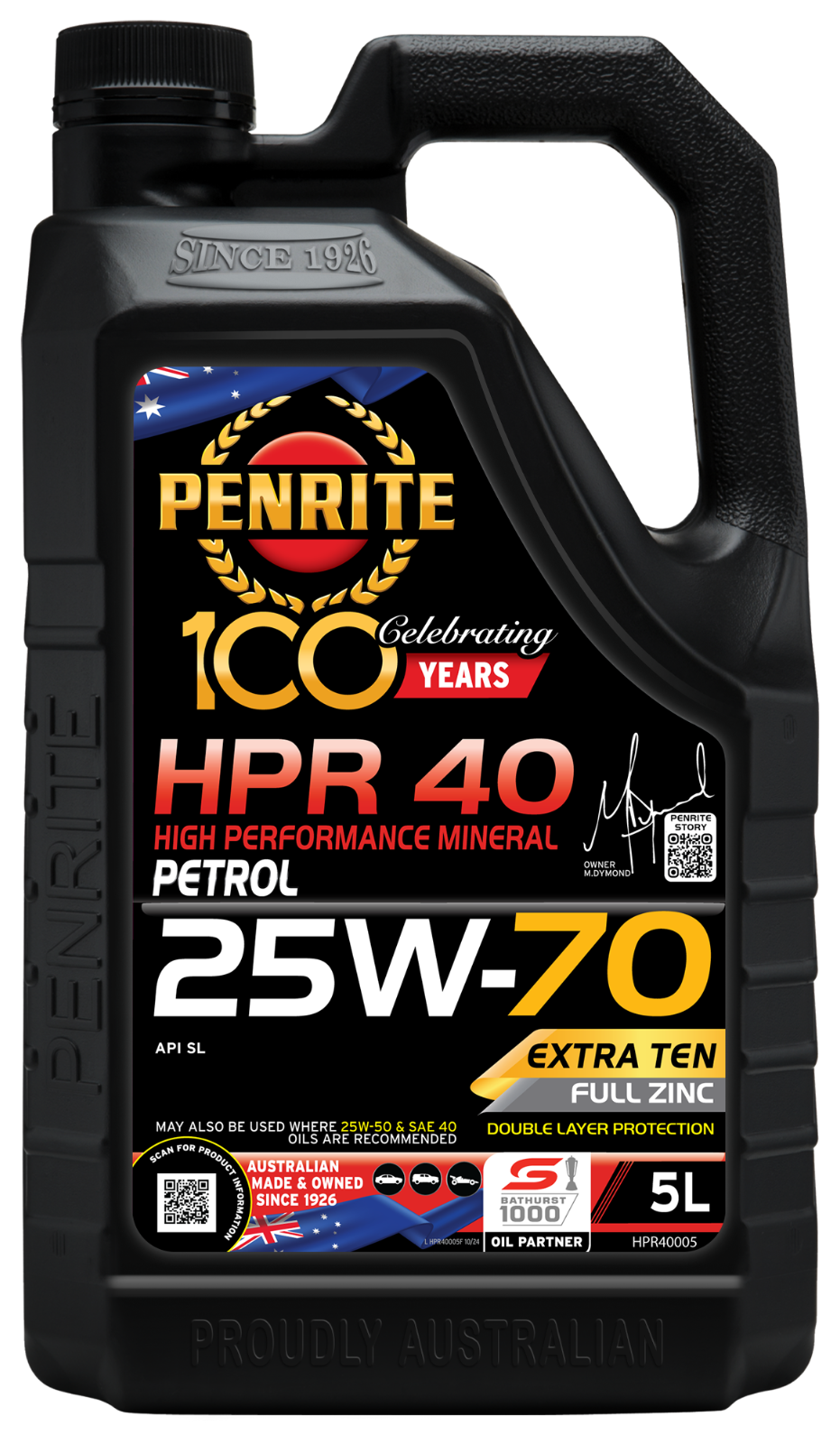 5-LITRE PENRITE ENGINE-OIL  HPR 40 25W-70 (Mineral)  HPR40005