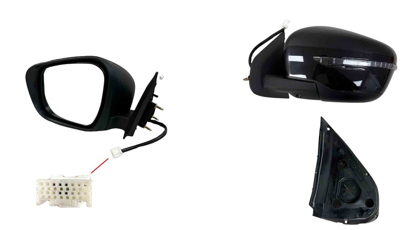 NEW LEFT SIDE DOOR MIRROR FOR NISSAN NAVARA NP300 5/2015-ON WITH-LIGHT 5-PIN