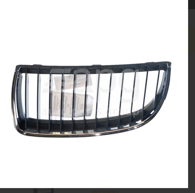 NEW LEFT FRONT CHROME GRILLE FOR BMW E90 3/2005-3/2007 SEDAN with Chrome Fines