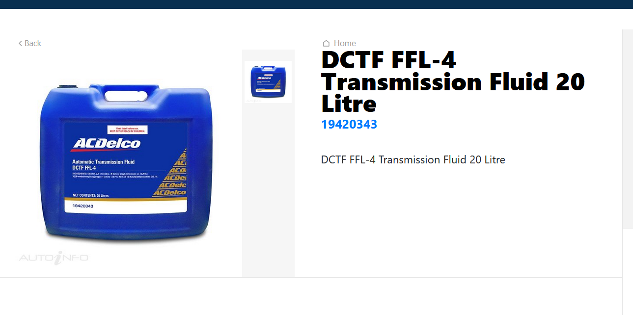 GENUINE Transmission GEARBOX OIL FLUID FOR DCTF FFL-4 20-LITER