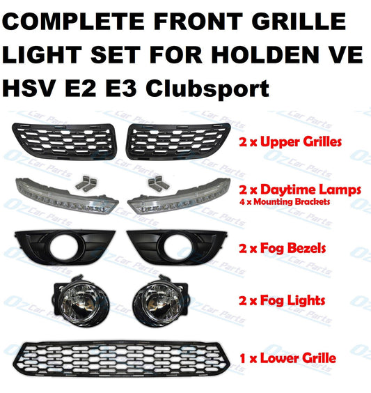 NEW COMPLETE FRONT GRILLE LIGHT SET FOR HOLDEN VE HSV E2 E3 Clubsport