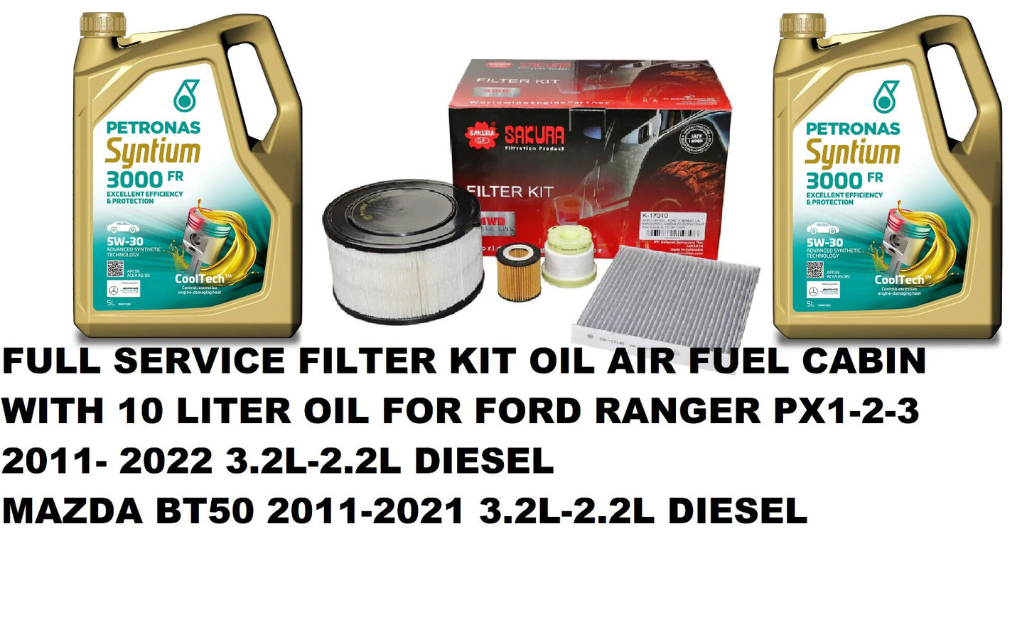 FULL SERVICE KIT WITH OIL FOR MAZDA BT50 2011-2021 3.2L-2.2L DIESEL