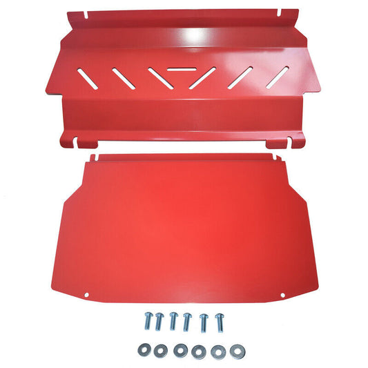 Red Bash Plate Set For Mitsubishi Pajero NS NT NW NX Underbody Guard 2006-2022