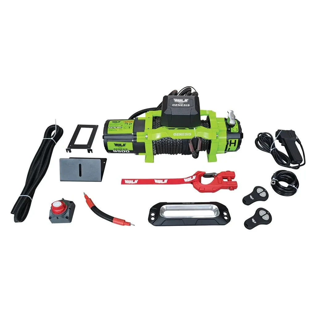NEW 9500LB SYNTHETIC ROPE WINCH HULK GENESIS RECOVERY WINCH
