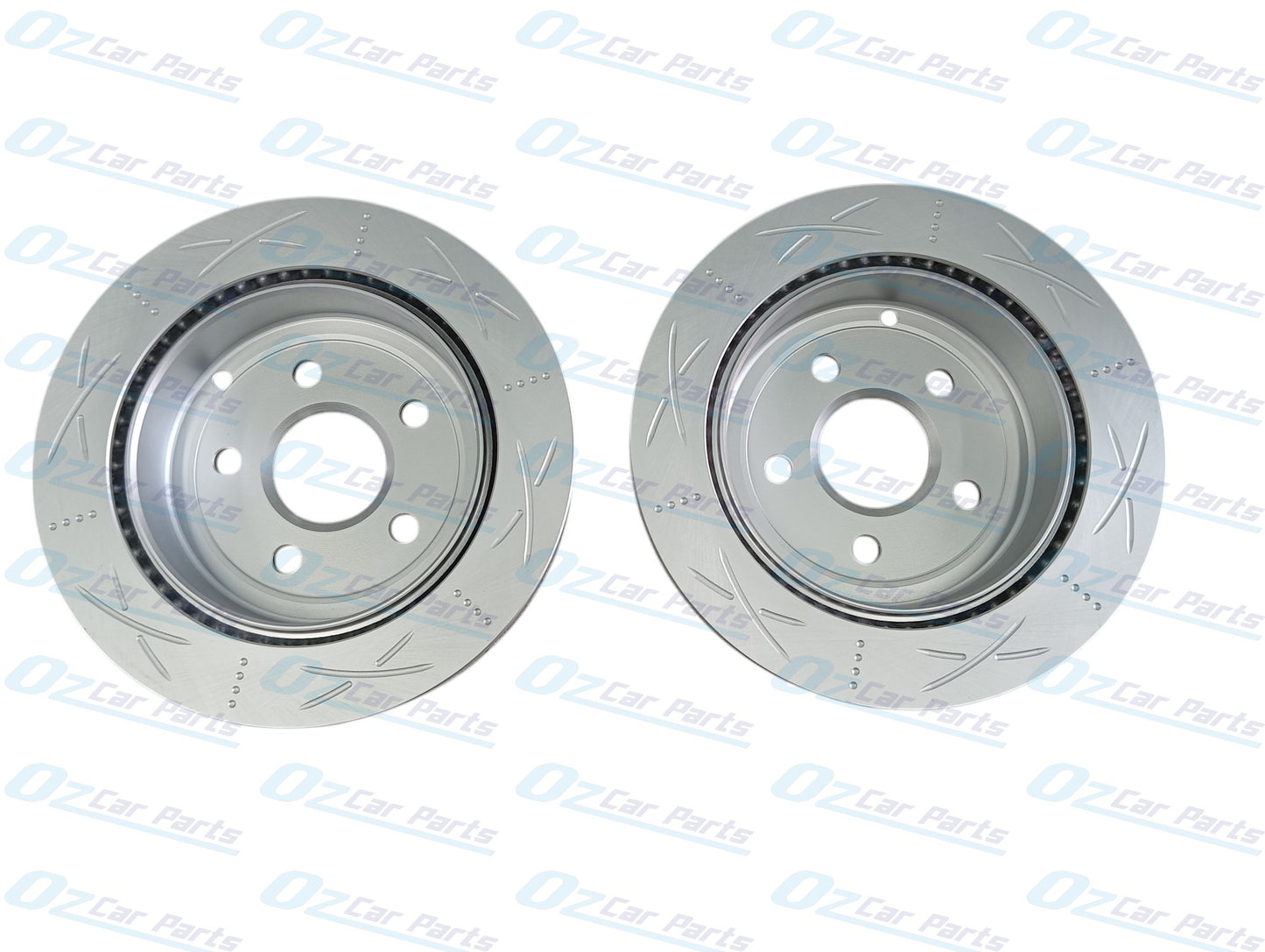 Rear Pair Brake Disc Rotors Slotted Dimpled for Holden SV6 VE VF Commodore