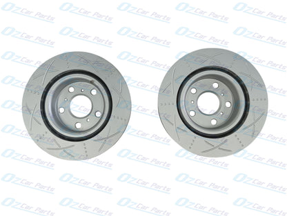 Front Pair Brake Disc Rotors Slotted Dimpled for Holden Commodore VE WM VF SS V8