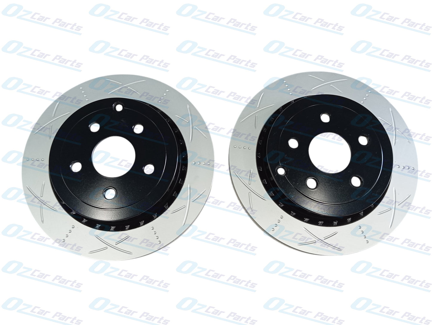 Rear Pair Brake Disc Rotors Slotted Dimpled for Holden Commodore VE VF SS SSV