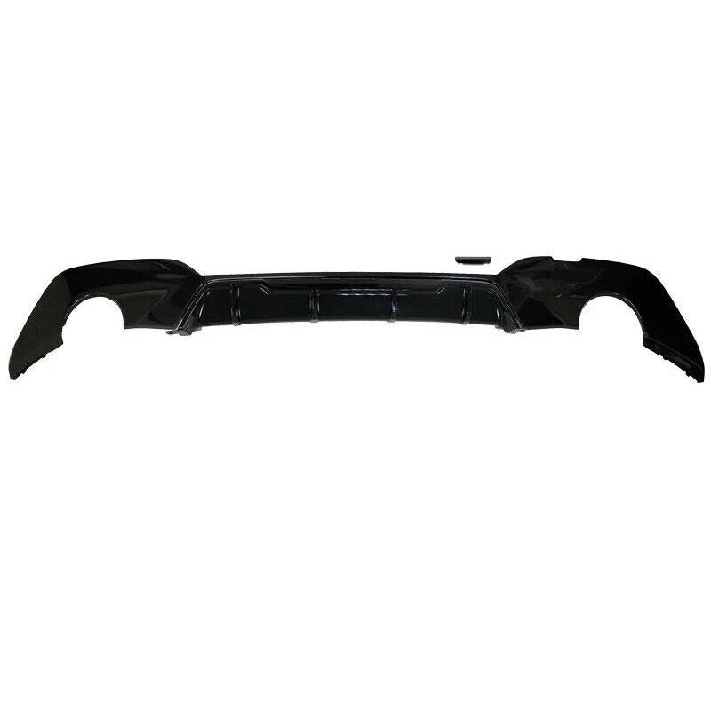 G20 Diffusore Per BMW Serie 3 G20 G28 M-Sport M320i M325i M330i M340i 2019 2020 2021 Paraurti posteriore Diffusore Lip Spoiler w/Terminali di scarico ( diffusore nero lucido, terminali di scarico ner