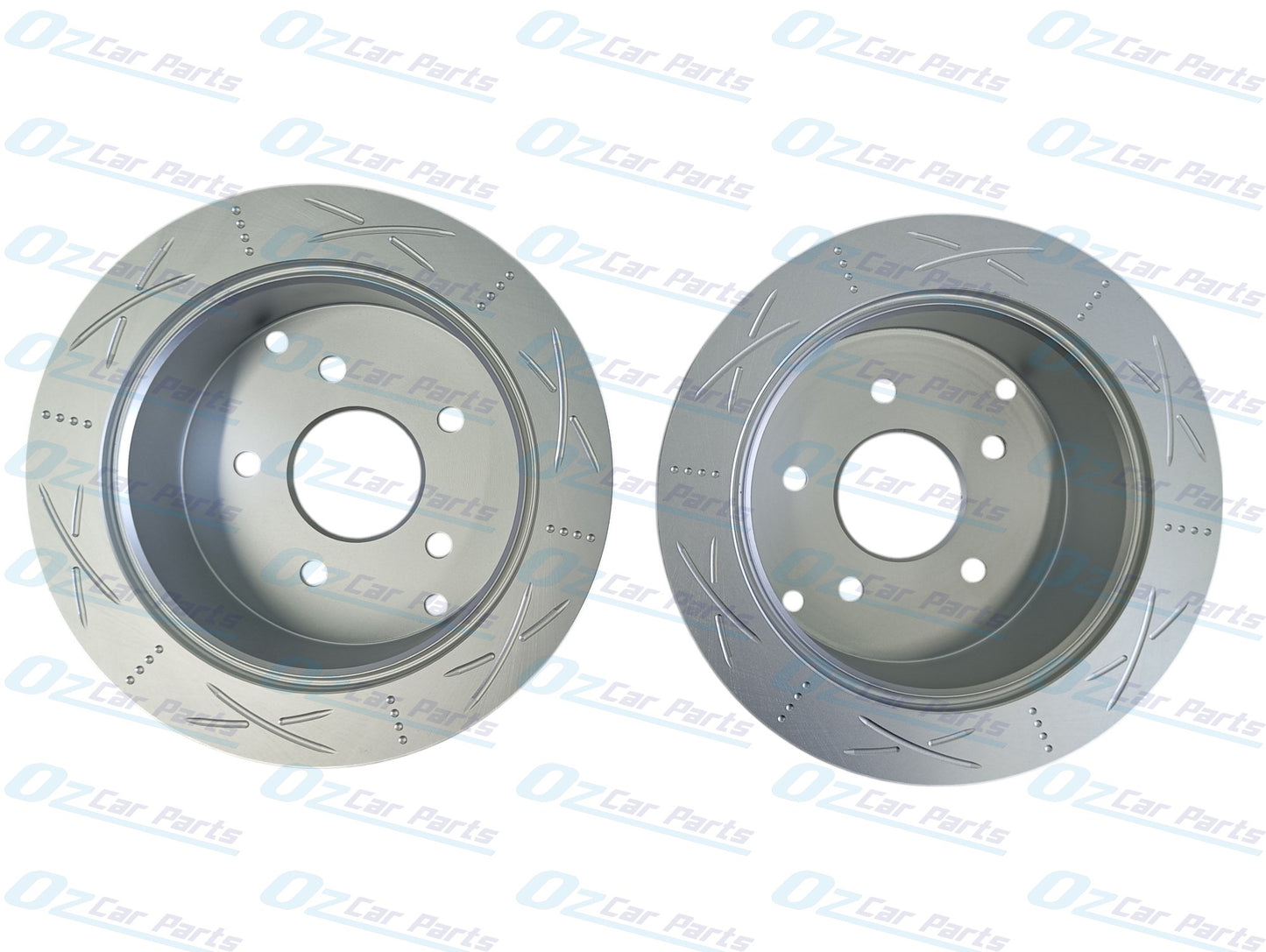 Rear Brake Disc Rotors Slotted Dimpled Pair for Holden Statesman WH WK WL