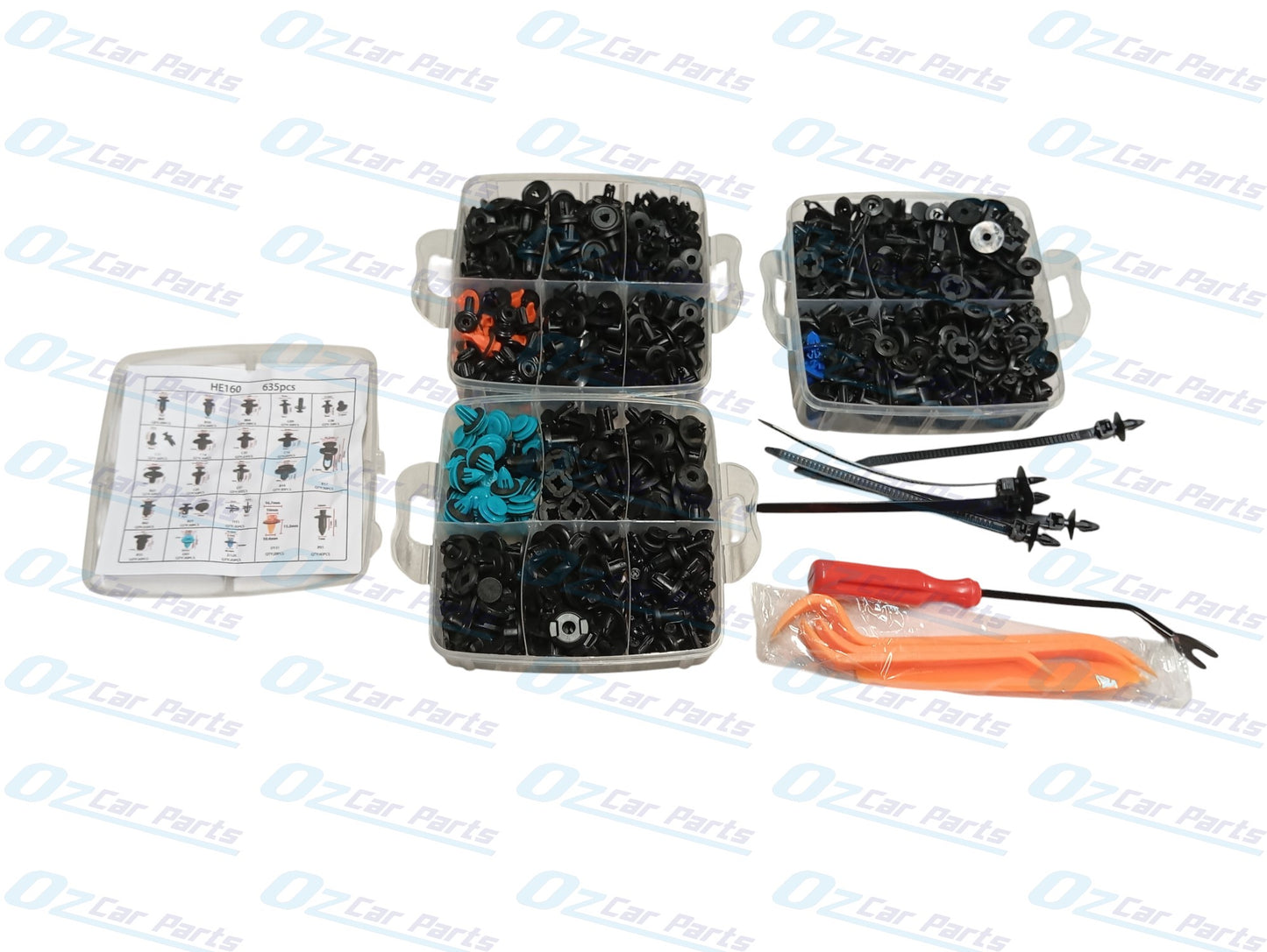 Plastic Car Door Clips Bumper Rivets Screws Panel Push Fastener Full Kit for Any Car