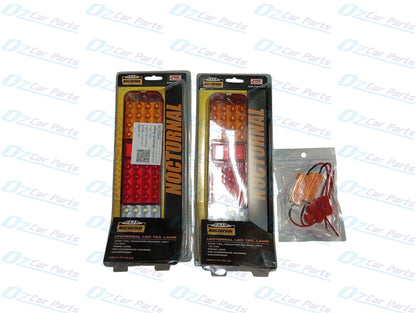 Universal LED Tail Lights With Bracket Tray Back Ute and Trailer Pair with Two Relays