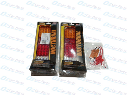 Universal LED Tail Lights With Bracket Tray Back Ute and Trailer Pair with Two Relays