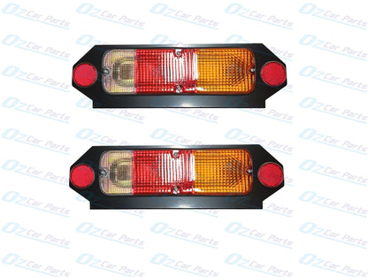 Universal LED Tail Lights with Bracket and Globes Tray Back Ute and Trailer Pair