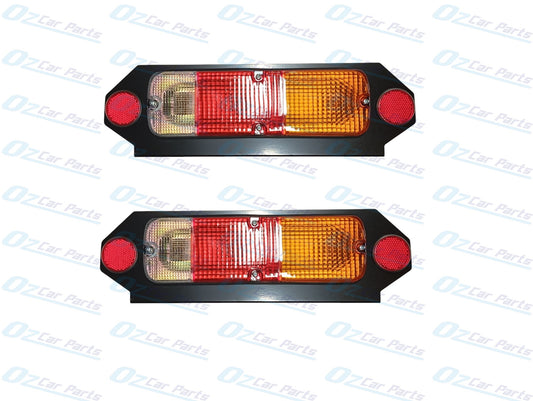 Universal LED Tail Lights with Bracket and Globes Tray Back Ute and Trailer Pair