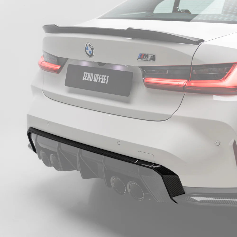 OEM Style Pre Pregged Dry Carbon Diffuser Trim for BMW M3 G80 G81 / M4 G82 G83 (Standard Quad Tip) 2020+
