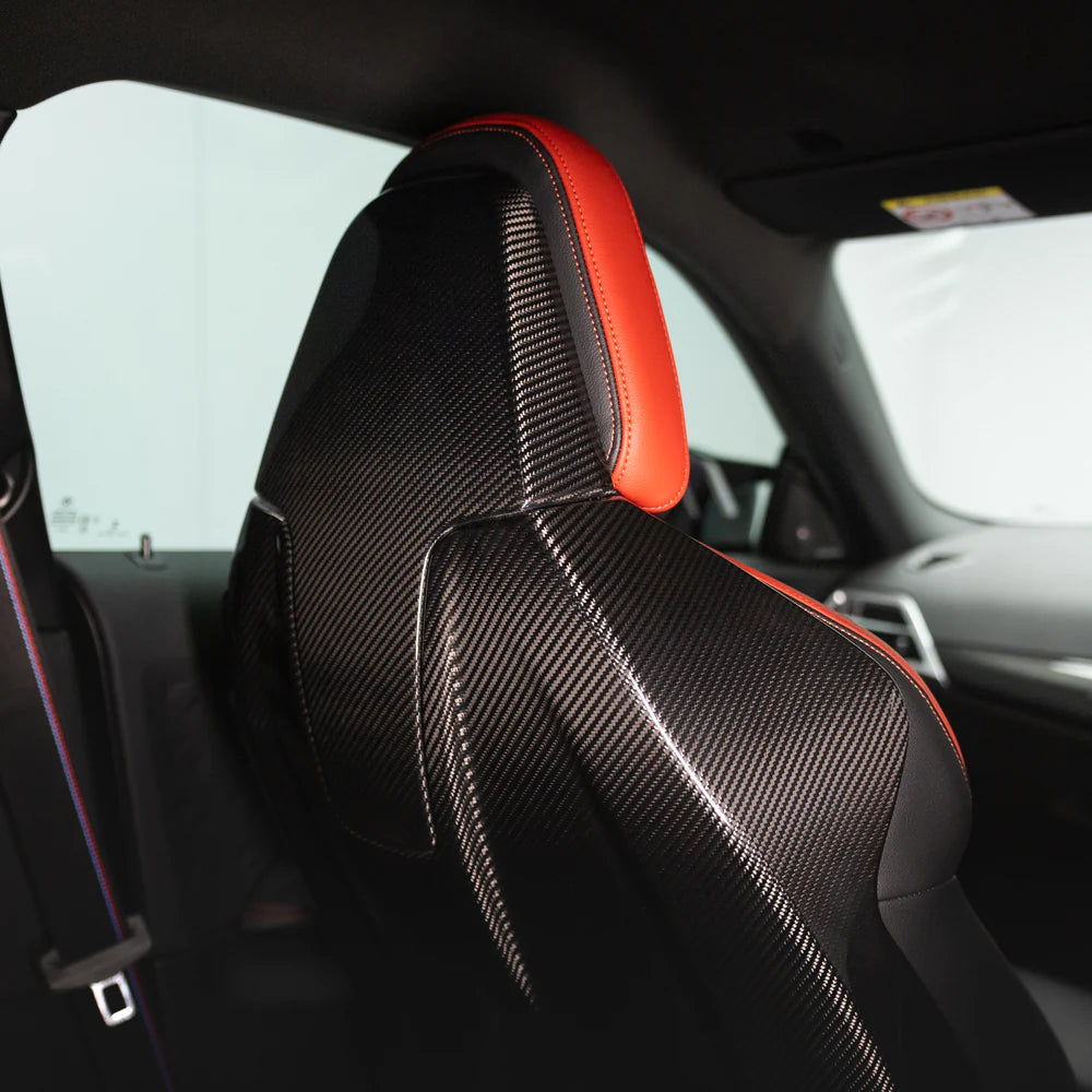 OEM Style Pre Pregged Dry Carbon Fiber Full Backrest Cover for BMW 2 Series G42 / M2 G87 / M4 G82 2022+