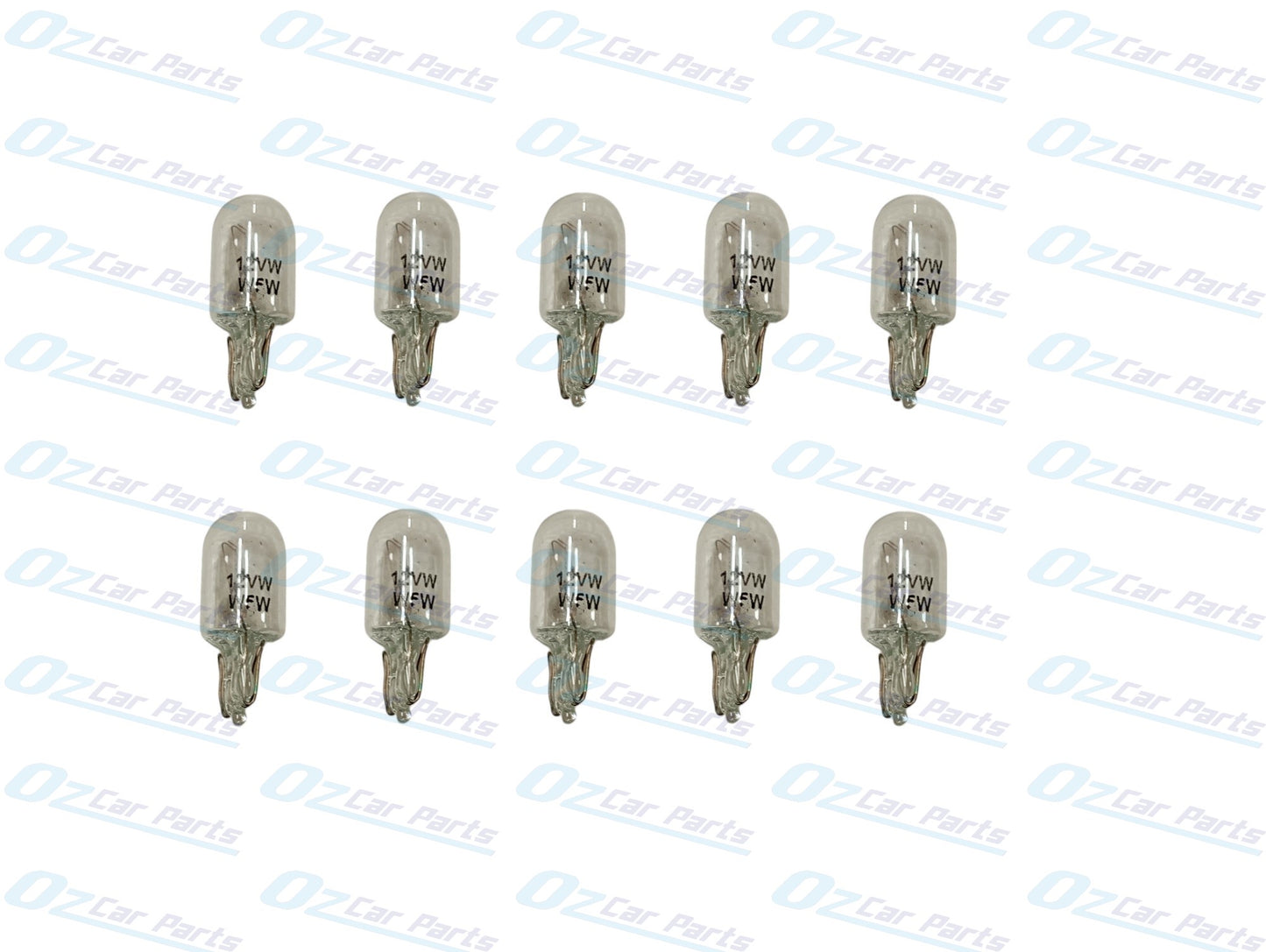 Clear Parking Globes T10 12V Halogen Wedge Type Set of 10 for all Cars