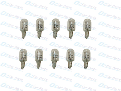 Clear Parking Globes T10 12V Halogen Wedge Type Set of 10 for all Cars